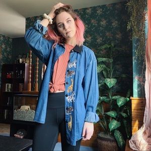 Jean Button Down Top